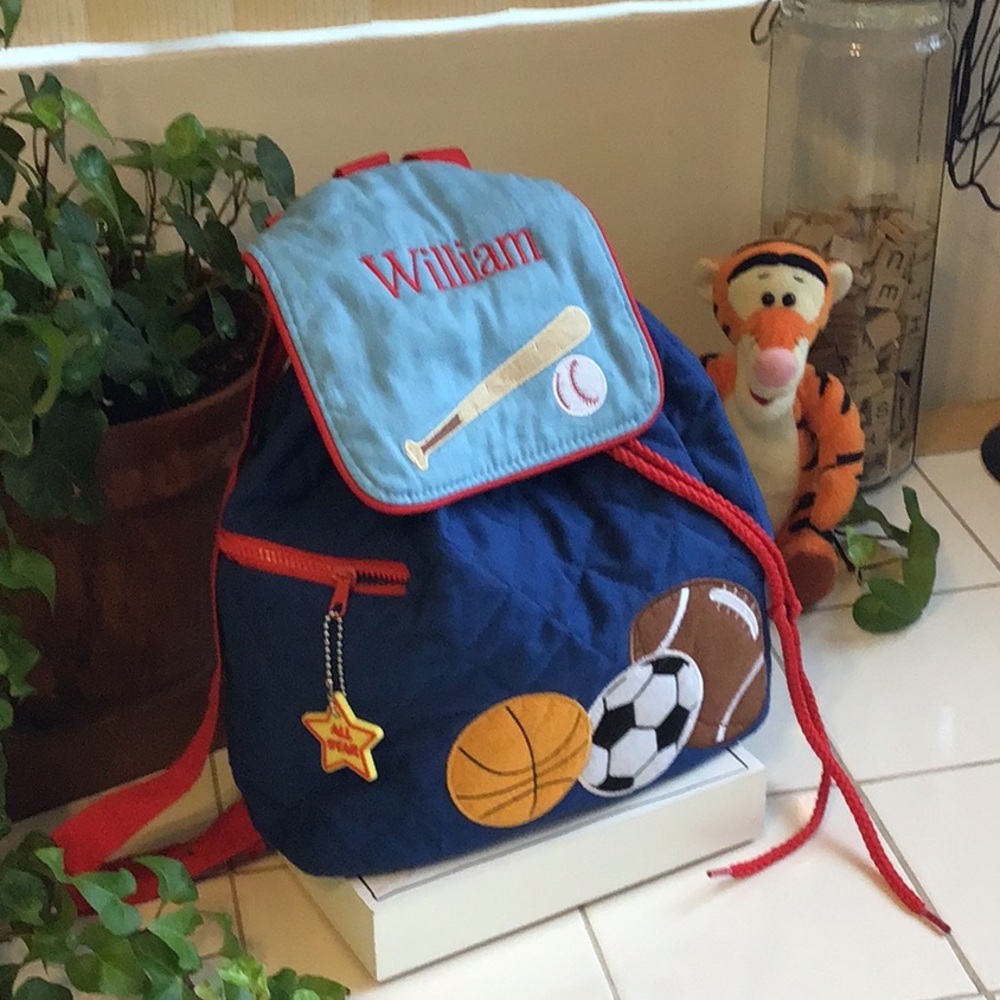 ‘Stephen Joseph’ Quilted/Appliquéd Drawstring Backpack